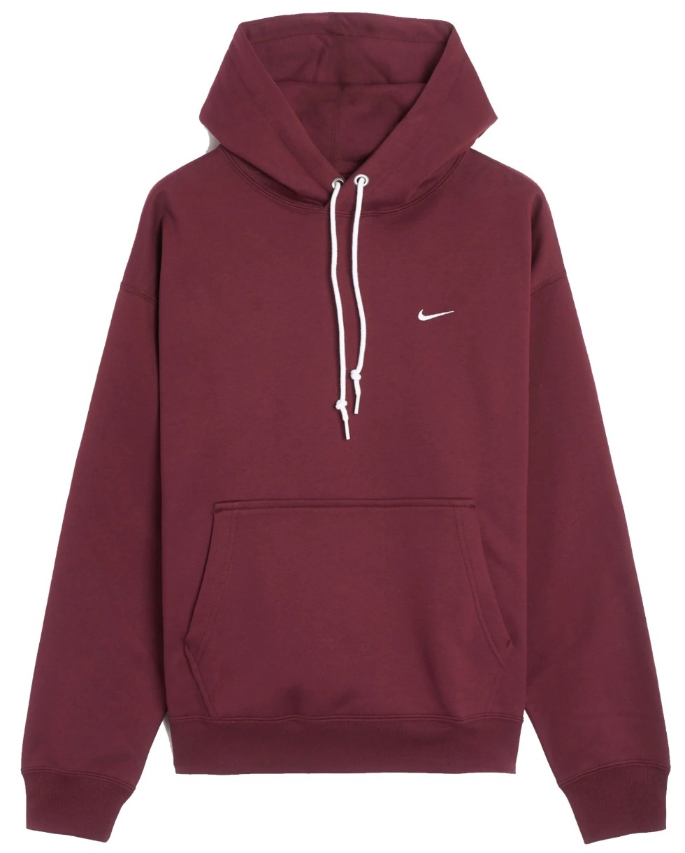 Мужская толстовка Nike M Nk Solo Swsh Flc Po Hoodie Night Maroon/White, s.M