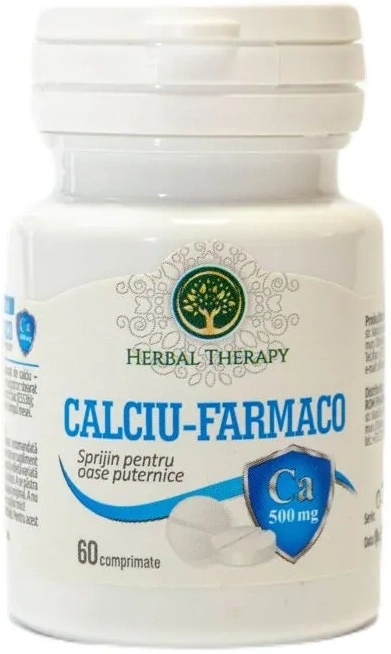 Vitamine Herbal Therapy Calciu-Farmaco 500mg 60tab