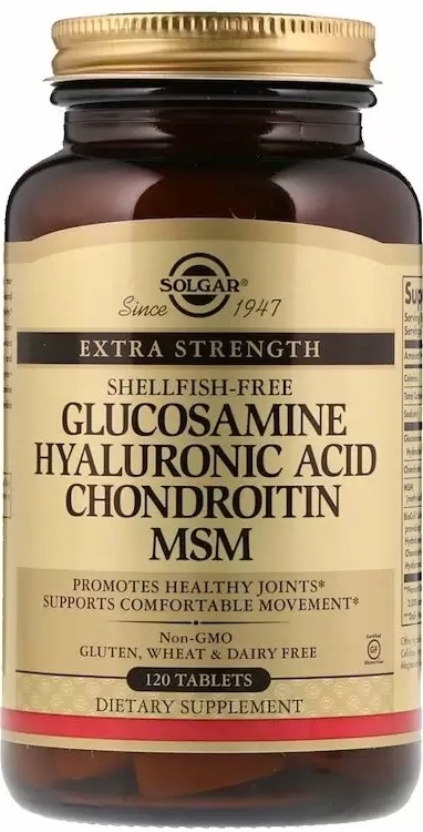 Защита суставов Solgar Glucosamine Hyaluronic Acid Chondroitin MSM 120tab
