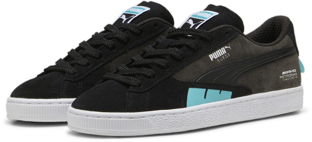 Ghete pentru bărbați Puma Mapf1 Suede Torque Puma Black/Flat Dark Gray/Sheen Green 45