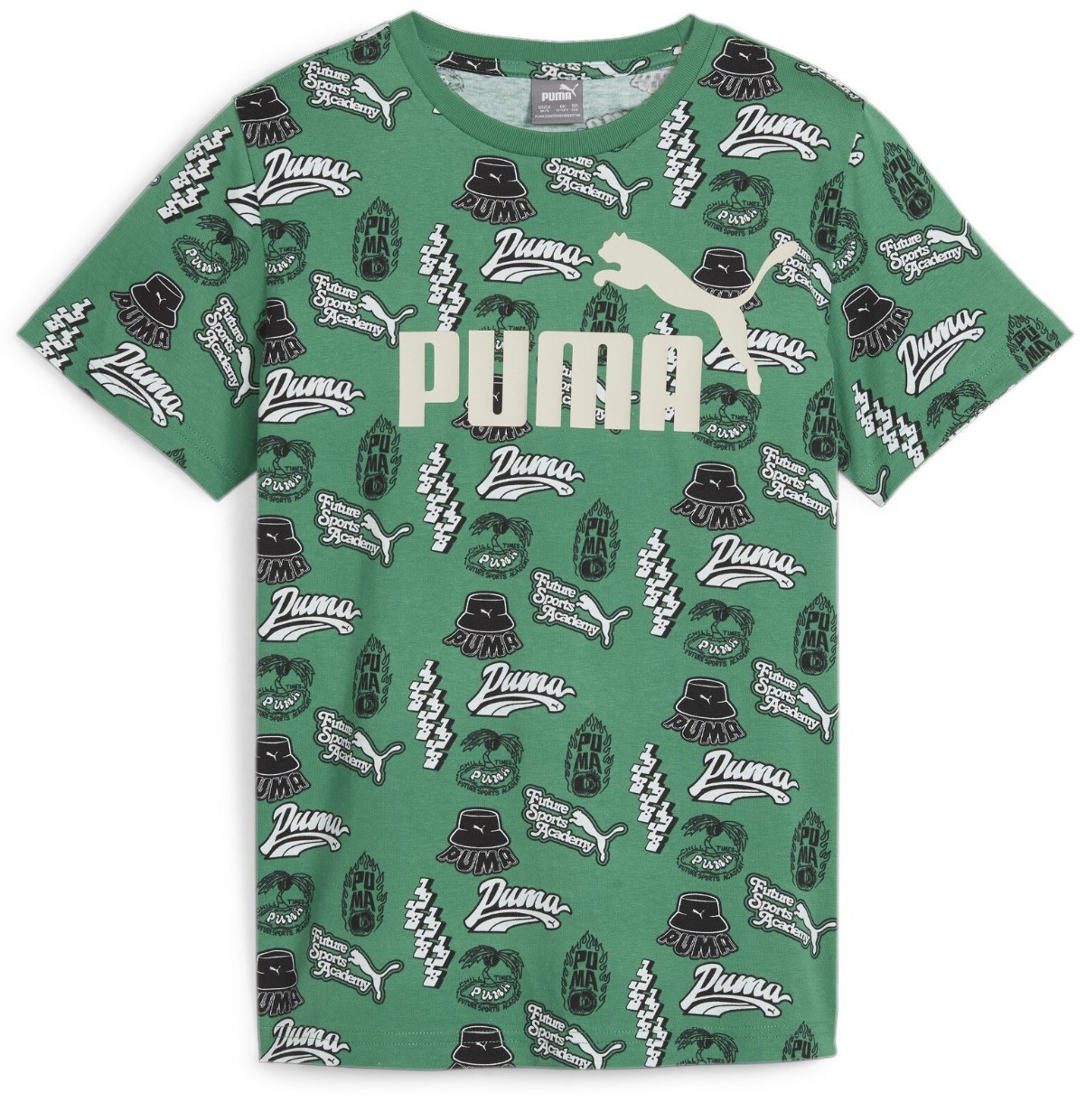 Детская футболка Puma Ess+ Mid 90S Aop Tee B Archive Green 128