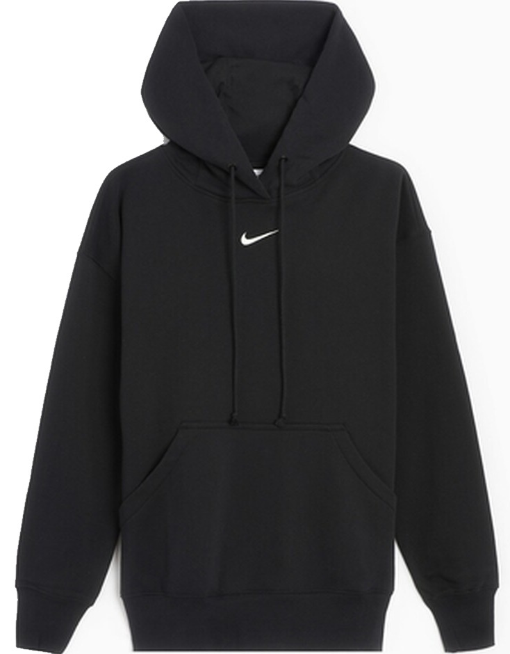 Женская толстовка Nike W Nsw Style Flc Po Hoodie Os Black/Sail, s.L