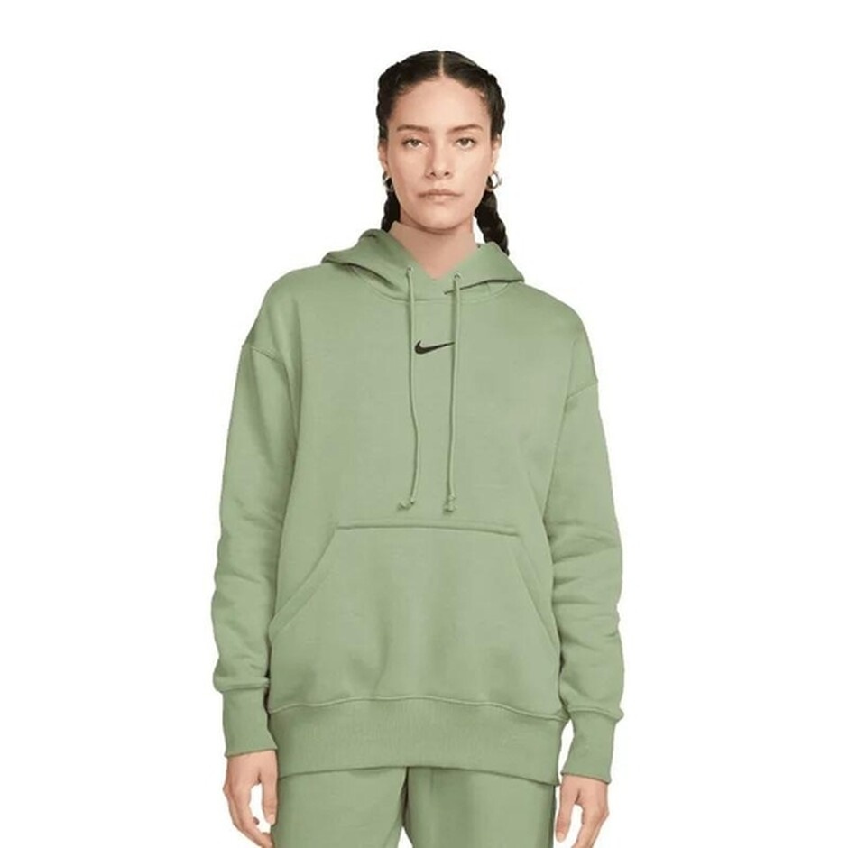 Hanorac damă Nike W Nsw Style Flc Po Hoodie Os Oil Green/Black, s.M
