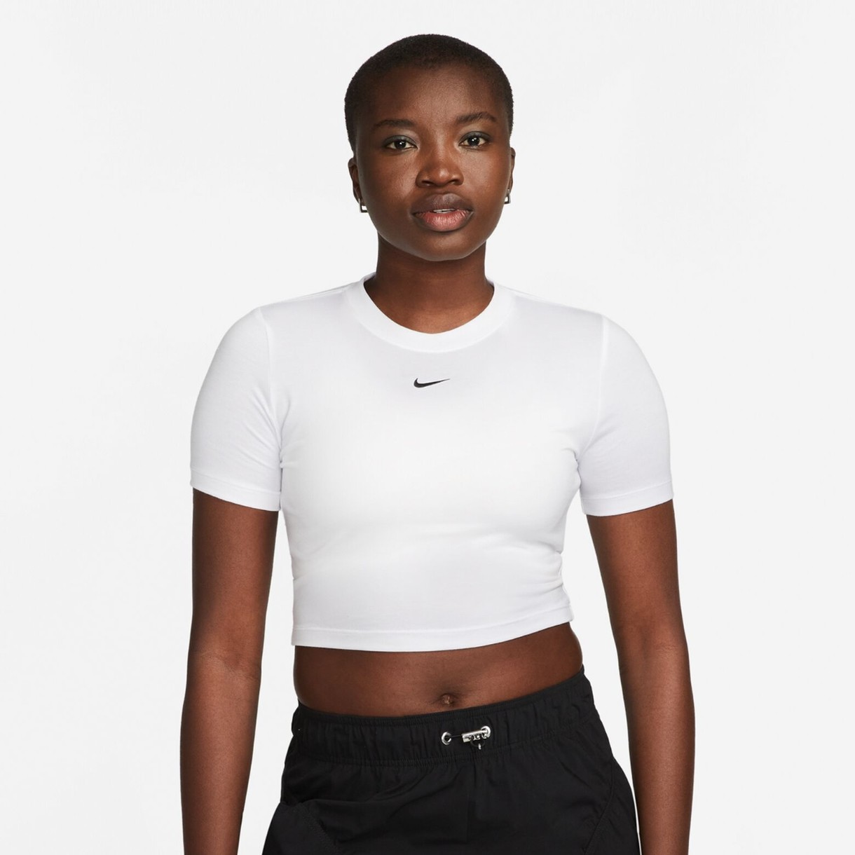 Женская футболка Nike W Nsw Tee Essntl Slim Crp Lbr White/Black, s.M