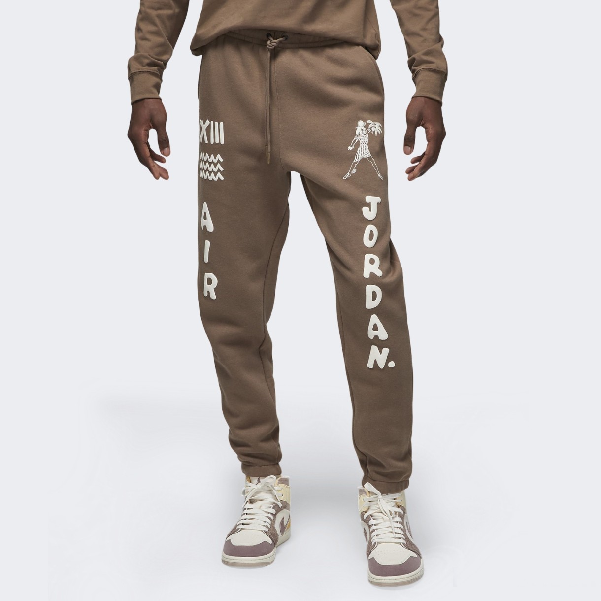 Pantaloni spotivi pentru bărbați Nike Jordan Flt Artst Srs Flc Pant Palomino/Sail, s.L