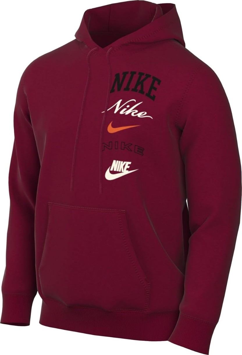 Мужская толстовка Nike M Nk Club Bb Po Hdy Stack Gx Team Red/Safety Orange, s.L