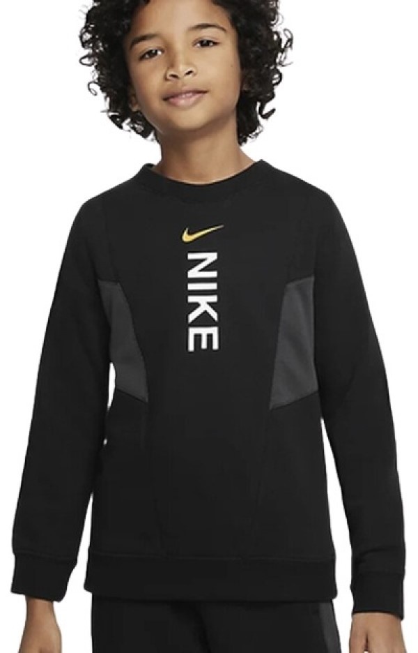 Hanorac pentru copii Nike B Nsw Hybrid Flc Crew Bb Black, s.XL