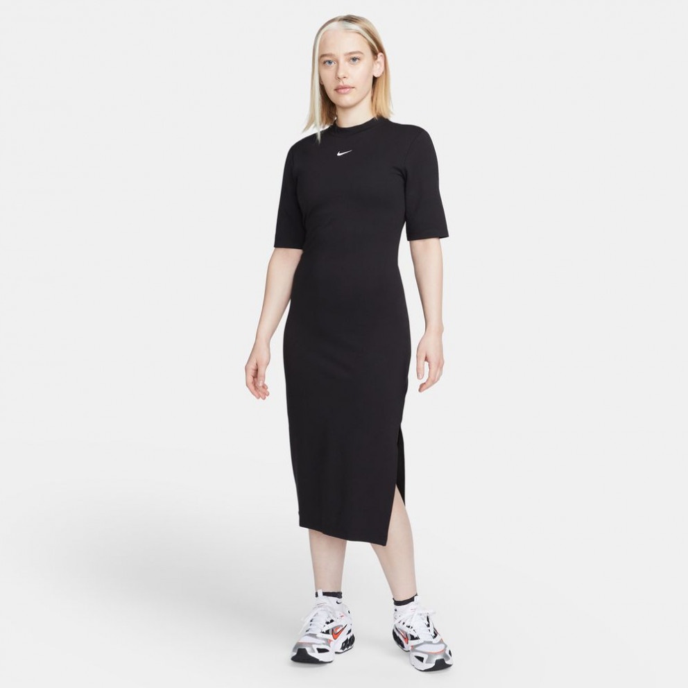 Женское платье Nike W Nsw Essntl Midi Dress Black/White, s.XS