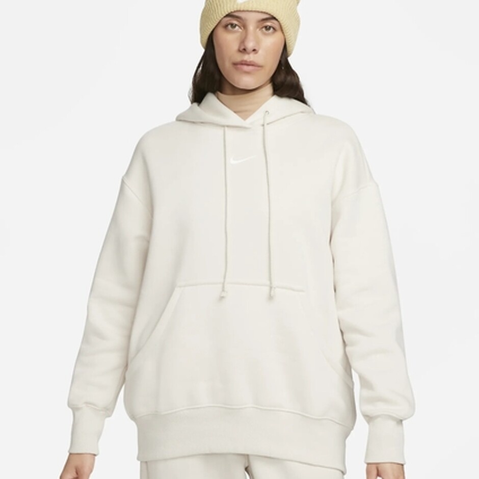 Hanorac damă Nike W Nsw Style Flc Po Hoodie Os Light Orewood Brown/Sail, s.M