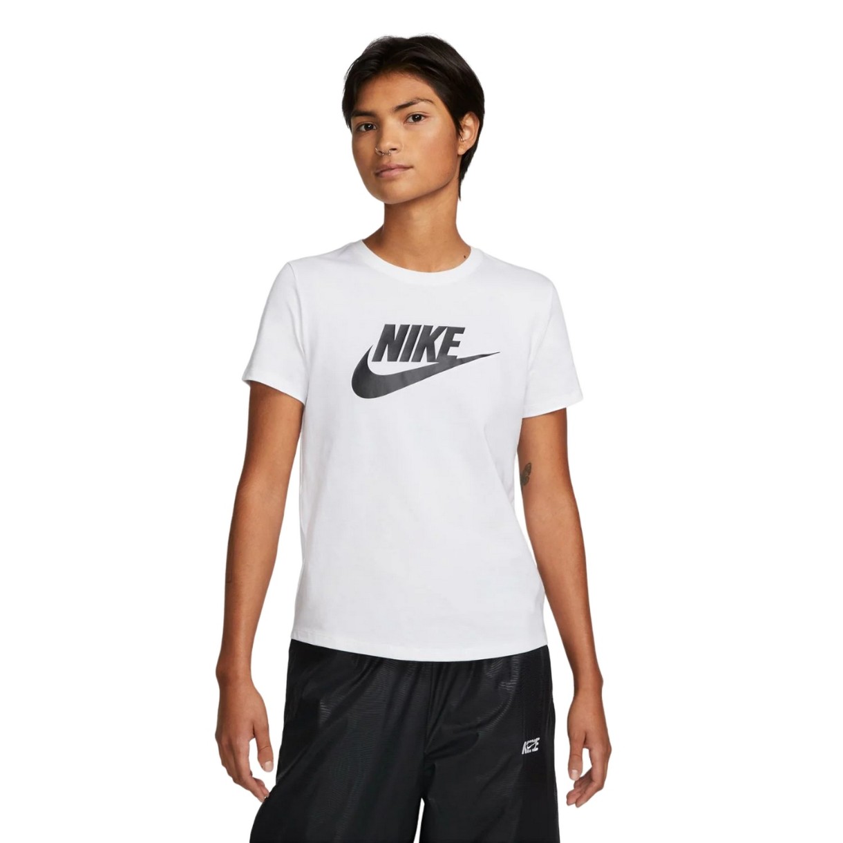 Женская футболка Nike W Nsw Tee Essntl Icn Ftra White/Black, s.XL