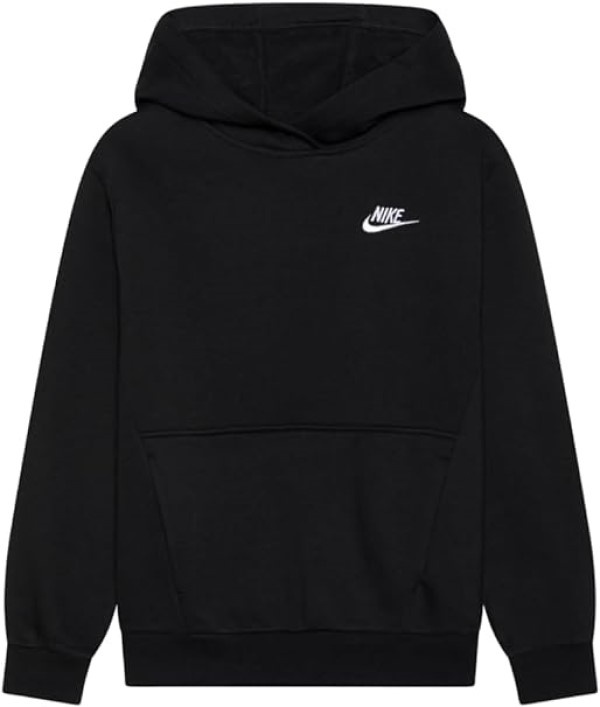 Детская толстовка Nike K Nsw Club Flc Hdy Lbr Black/White, s.XL