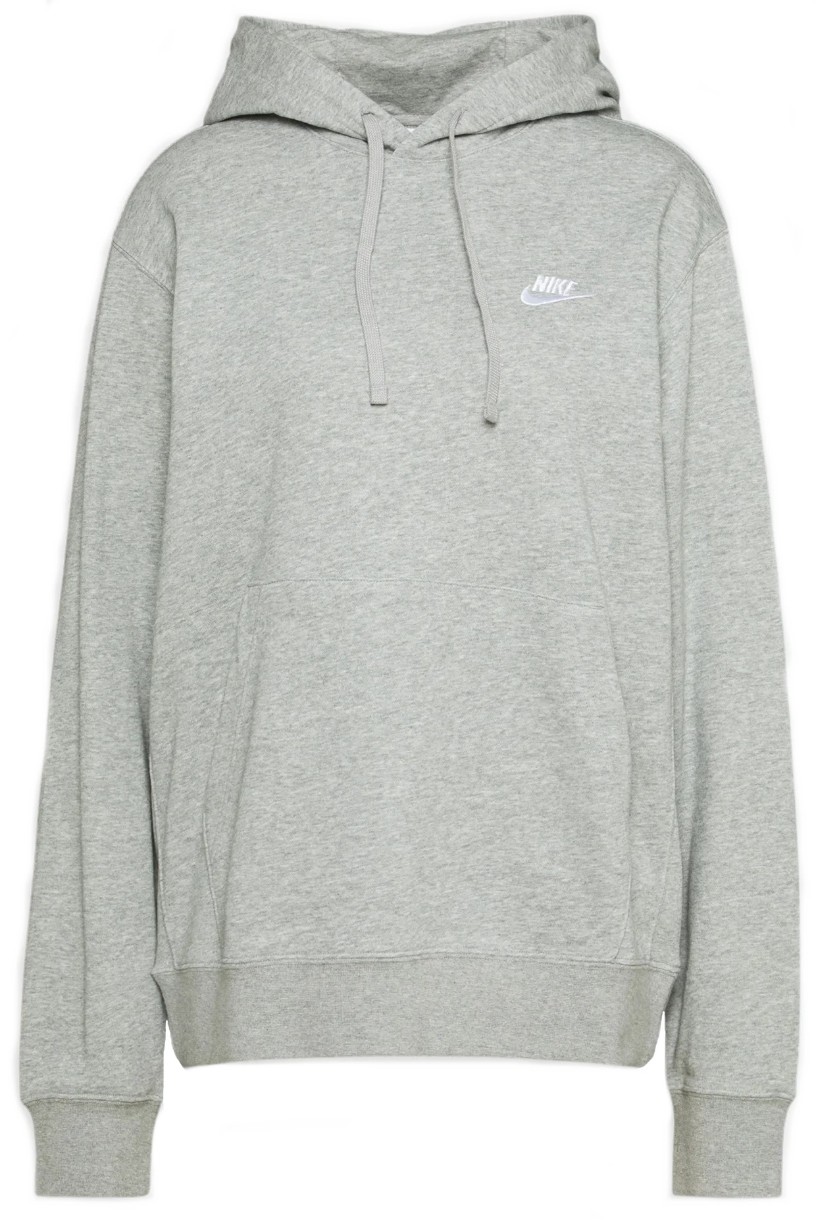 Мужская толстовка Nike M Nsw Club Hoodie Po Dk Grey Heather/Matte Silver/White M