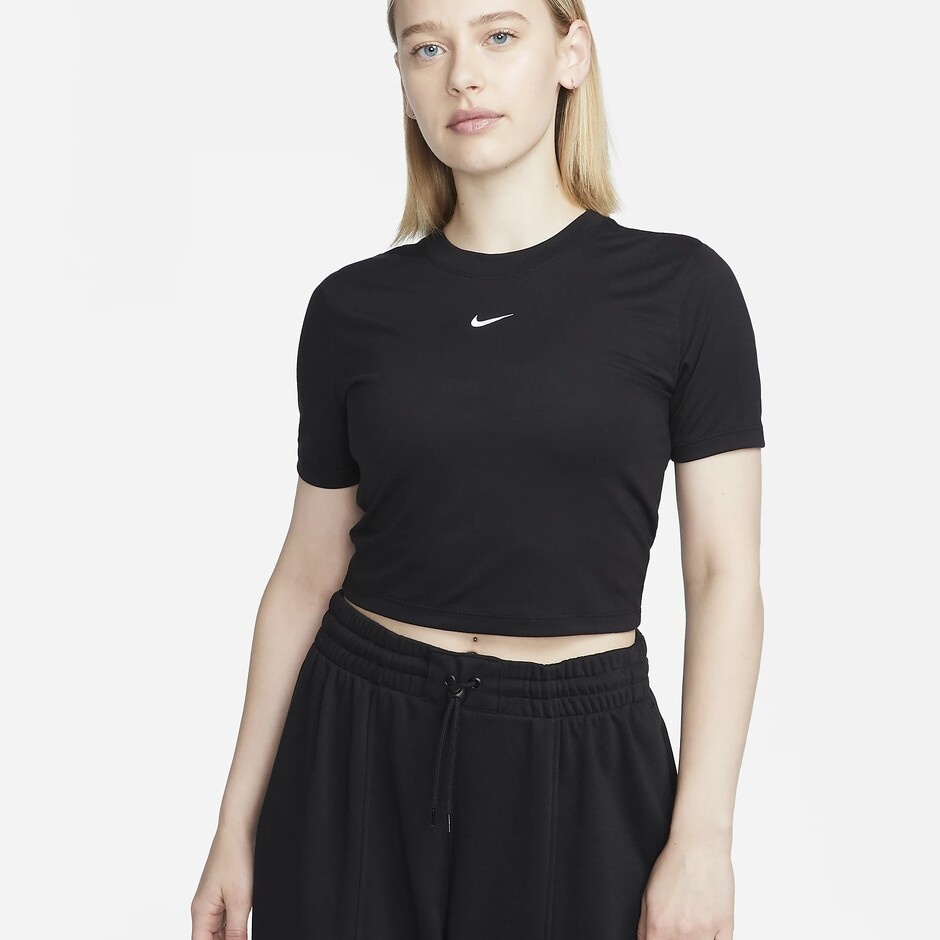 Tricou de dame Nike W Nsw Tee Essntl Slim Crp Lbr Black/White, s.L