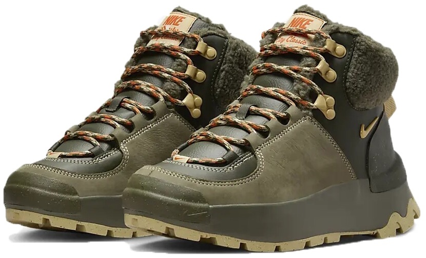 Ботинки женские Nike City Classic Boot Prm Wp Cargo Khaki/Medium Olive/Campfire Orange/Sesame, s.36