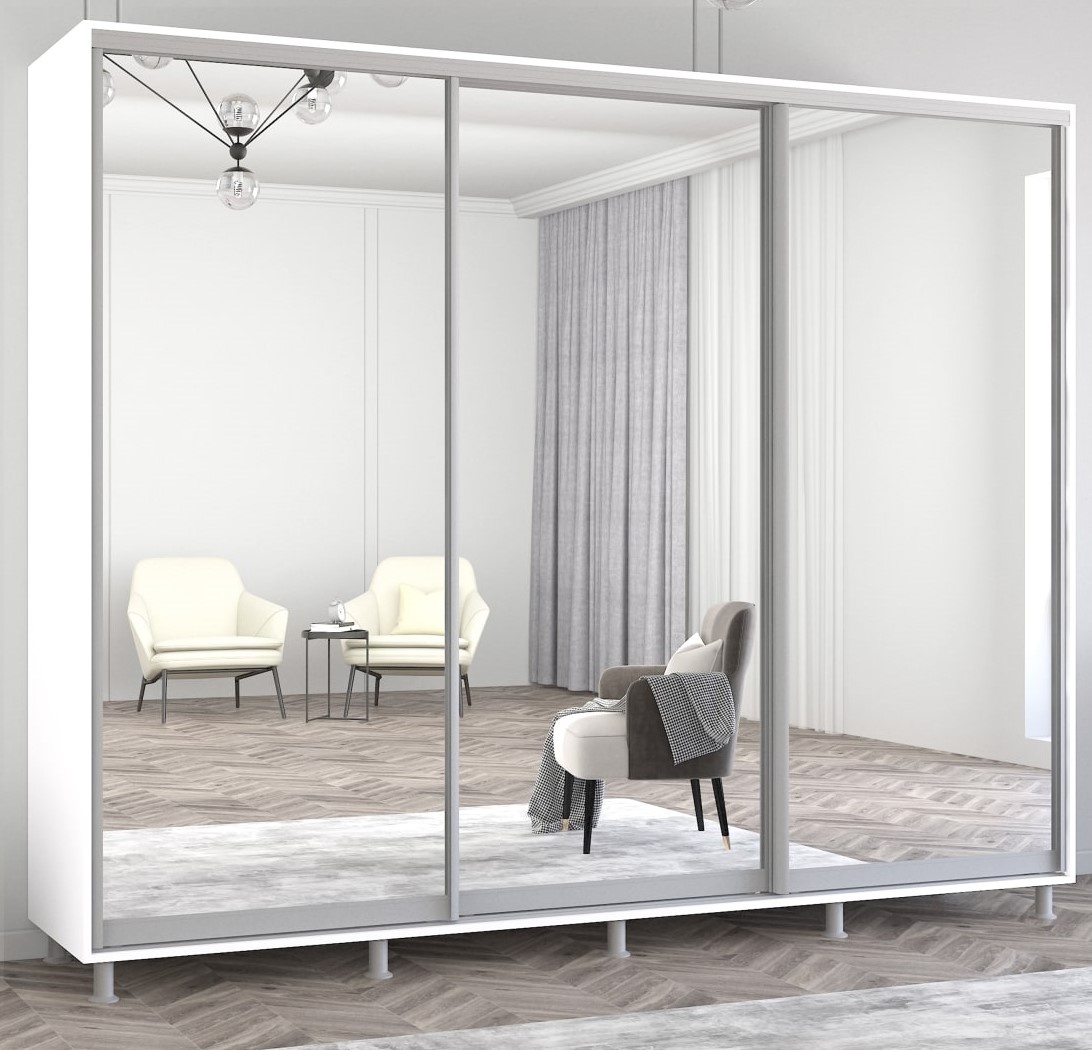 Шкаф-купе Mobildor-Lux Aron 260x240 (8681 Alb Briliant)