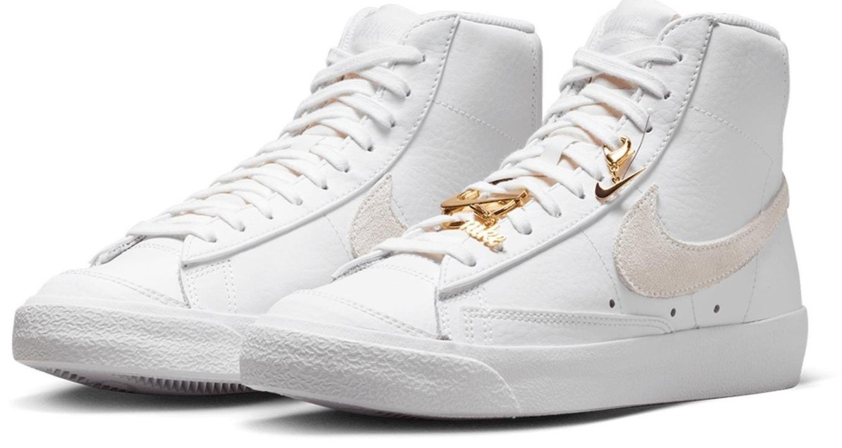 Ghete pentru dame Nike Wmns Blazer Mid 77 Bling White/Metallic Gold/Summit White, s.37.5