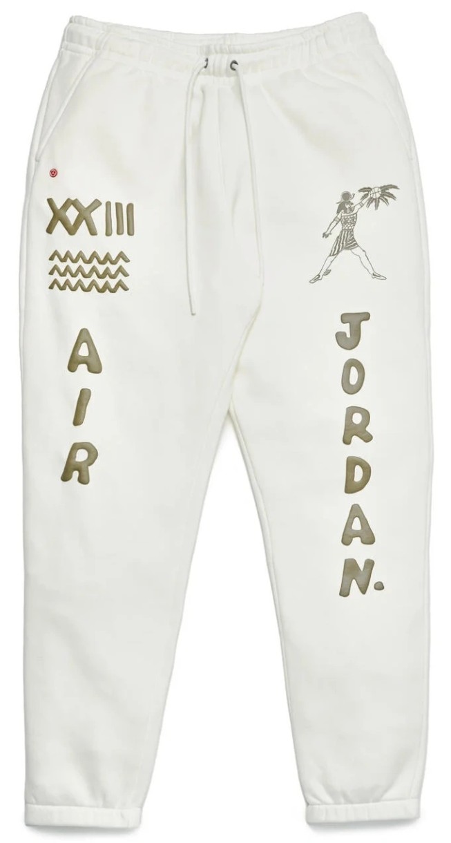 Pantaloni spotivi pentru bărbați Nike Jordan Flt Artst Srs Flc Pant White XL