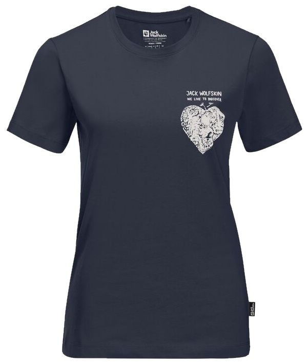 Женская футболка Jack Wolfskin Discover Heart T W Navy L