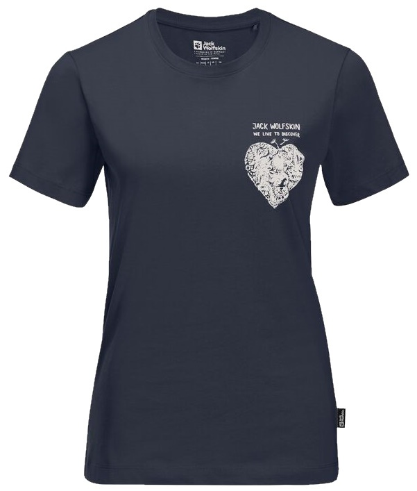 Женская футболка Jack Wolfskin Discover Heart T W Navy XL