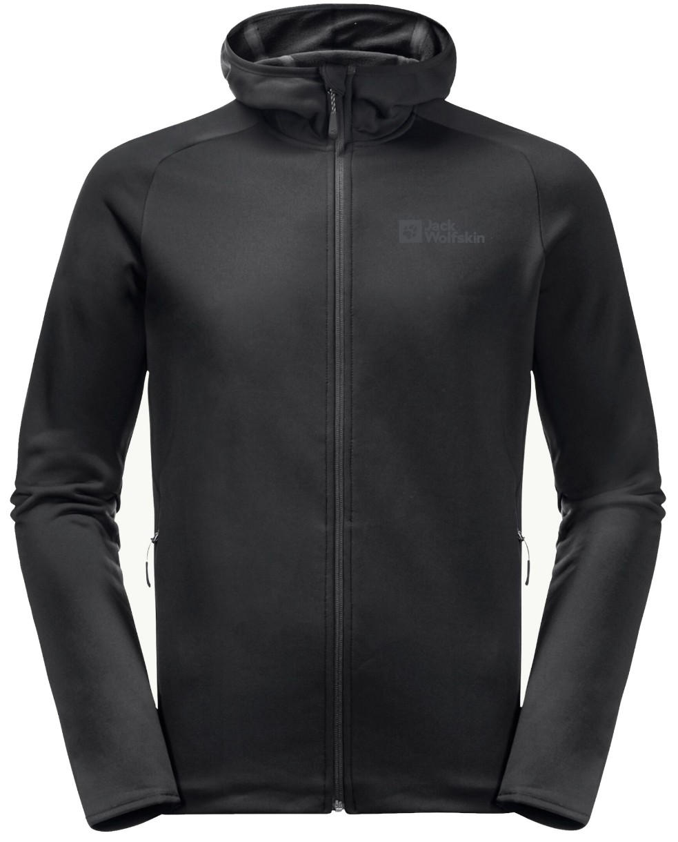 Hanorac pentru bărbați Jack Wolfskin Baiselberg Hooded Fz M Black XL