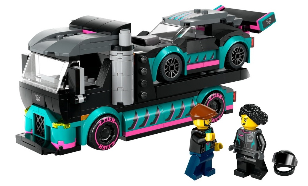 Set de construcție Lego City: Race Car and Car Carrier Truck (60406)