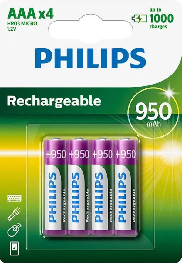 Set baterii Philips MULTILIFE 950 mAh 1.2 B AAA