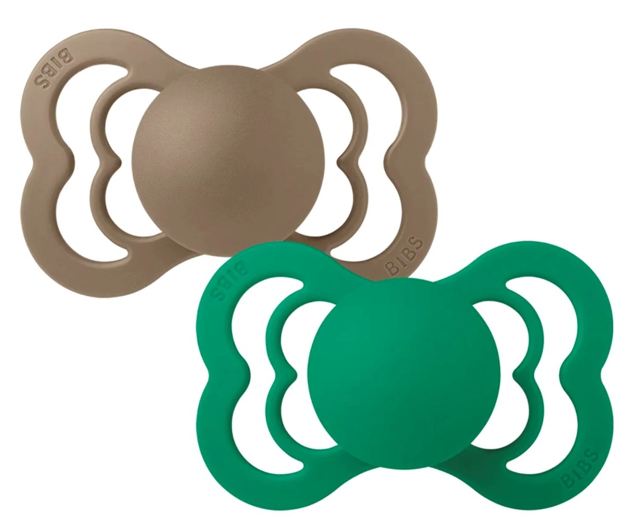 Suzeta BIBS Supreme Silicone 2 Pack - Dark Oak/Evergreen 0+ months (160399)