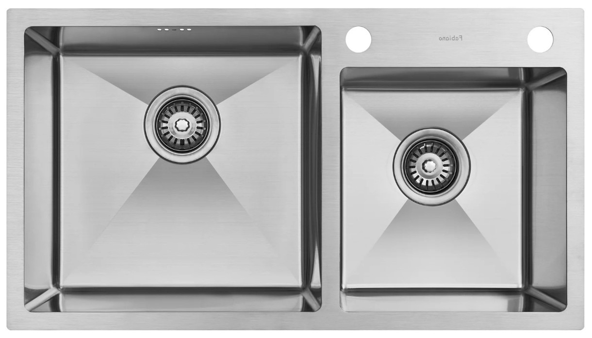 Chiuvetă de bucătărie + baterie + dozator + picurător Fabiano 78x43 18mm Satin