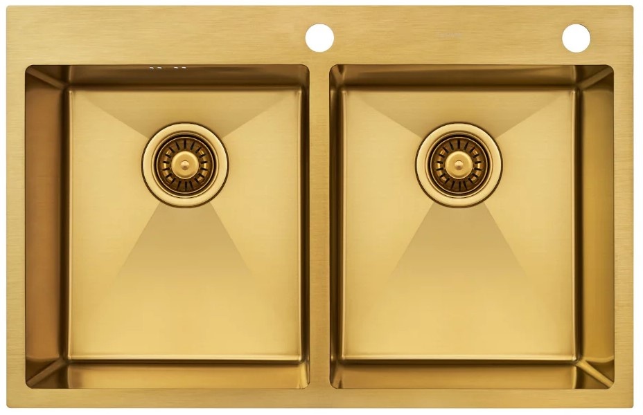 Кухонная мойка cо смесителем и дозатором Fabiano 78x50 Gold