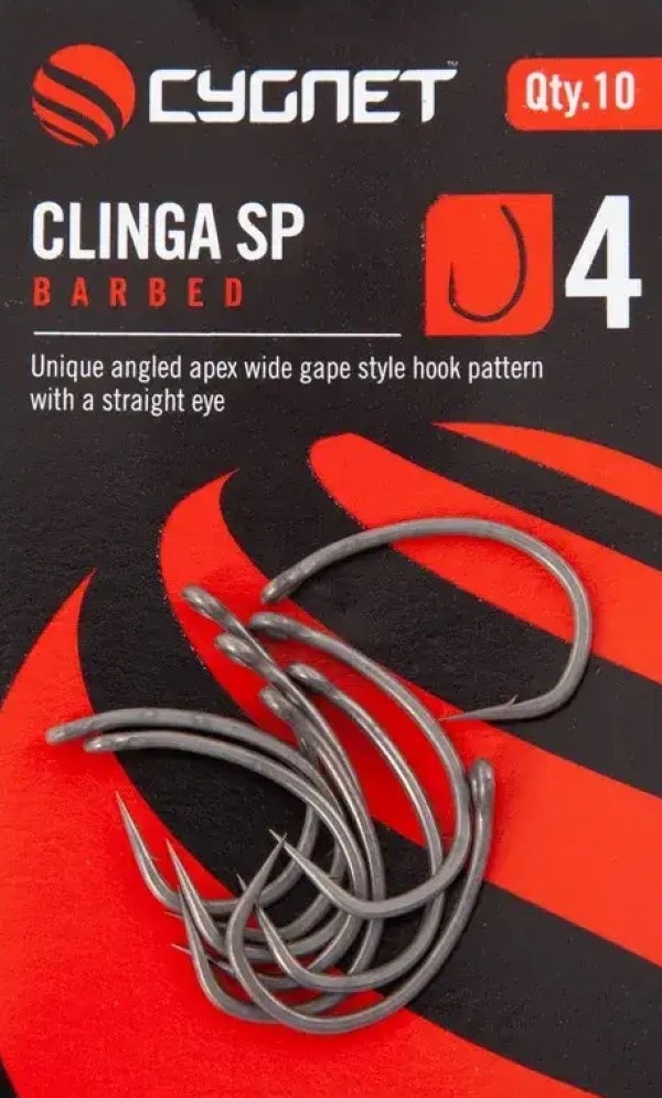 Cârlige pentru pescuit Cygnet Clinga SP Hooks Barbed 4 10pcs