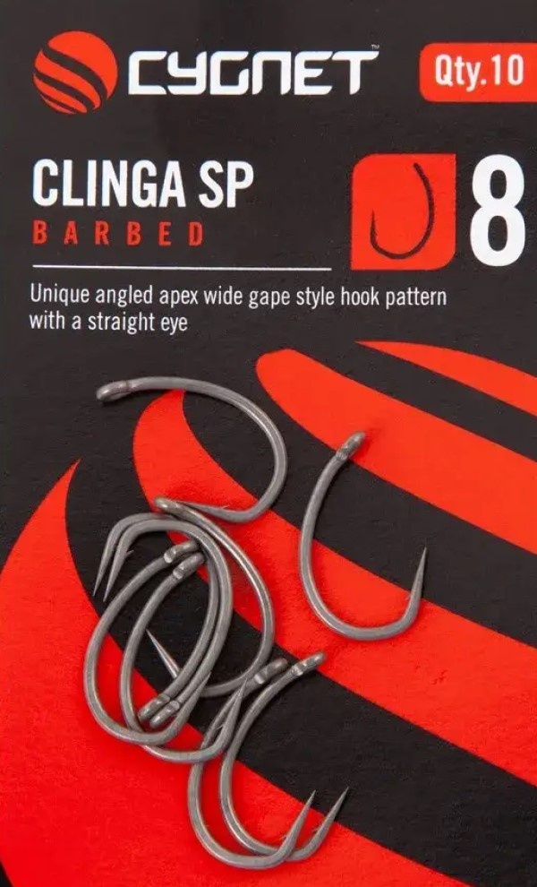 Cârlige pentru pescuit Cygnet Clinga SP Hooks Barbed 8 10pcs