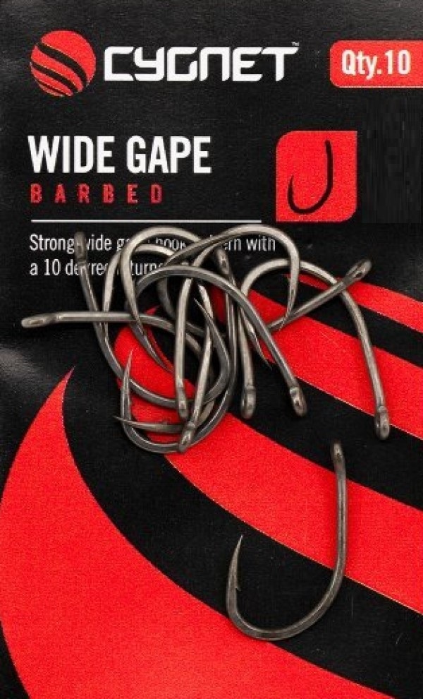 Cârlige pentru pescuit Cygnet Wide Gape Barbed 6 10pcs