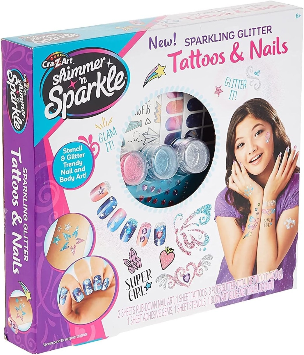 Produse cosmetice decorative pentru copii Cra-Z-Art Sparkling Glitter & Shimmer Tattoos & Nails (65502INT)
