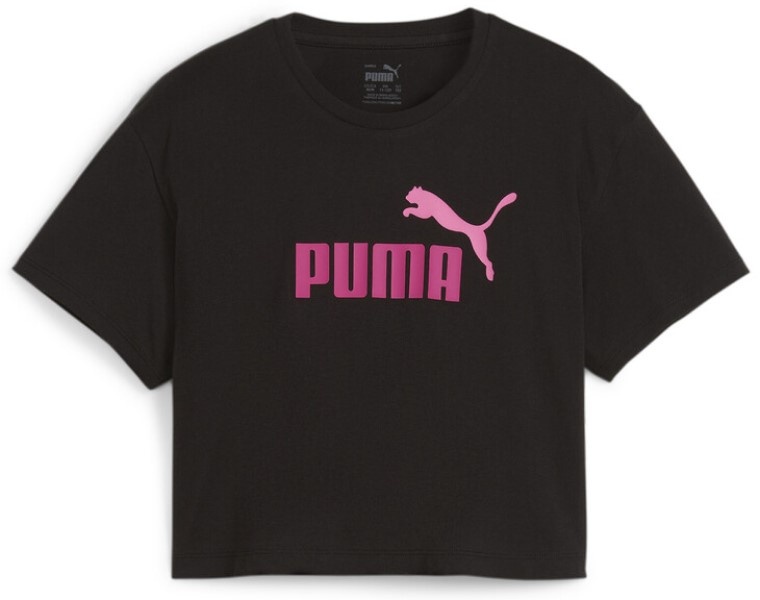 Tricou pentru copii Puma Girls Logo Cropped Tee Puma Black, s.176