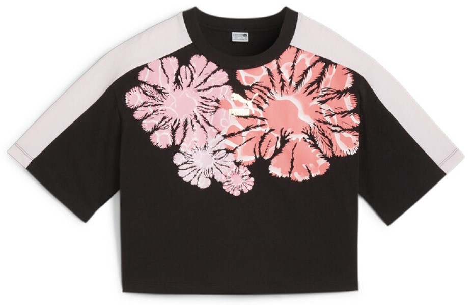 Детская футболка Puma T7 Snflr Graphic Tee G Puma Black, s.164