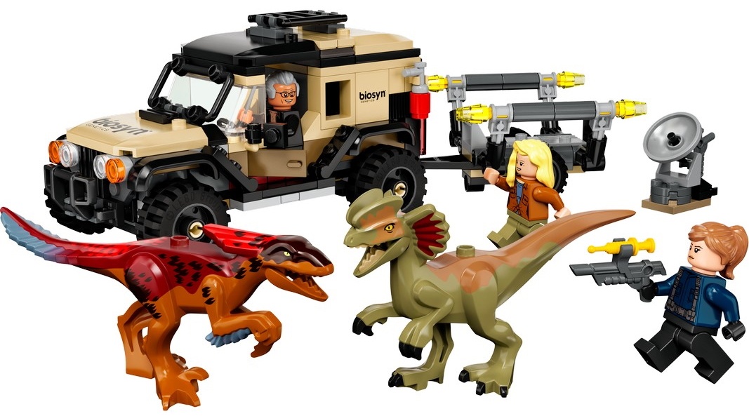 Set de construcție Lego Jurassic World: Pyroraptor & Dilophosaurus Transport (76951)