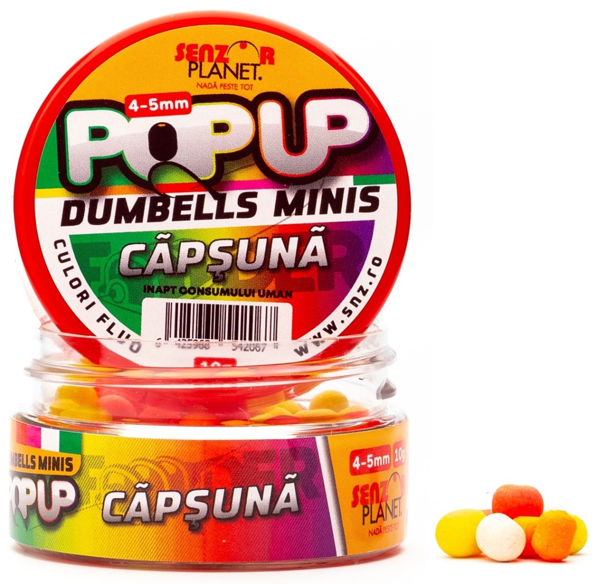 Boilies pentru pescuit Senzor Dumbells Minis Căpșună 4-5mm 10g