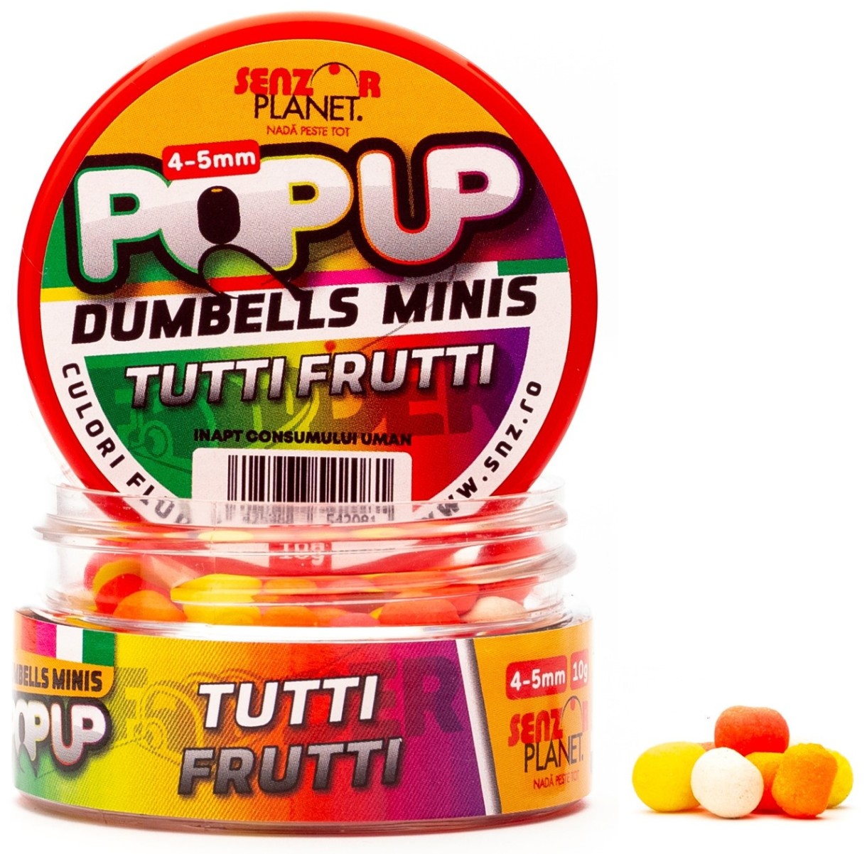 Boilies pentru pescuit Senzor Dumbells Minis Tutti Frutti 4-5mm 10g