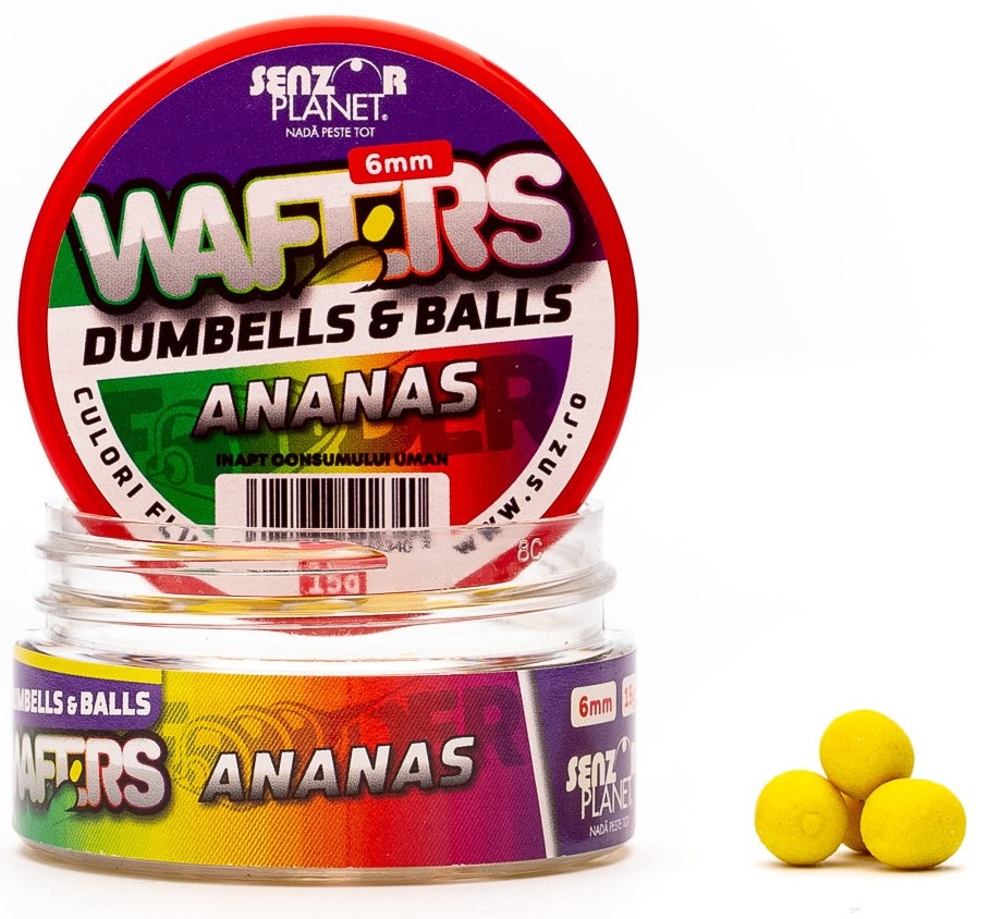 Boilies pentru pescuit Senzor Wafters DUmbells & Balls Ananas 6mm 15g