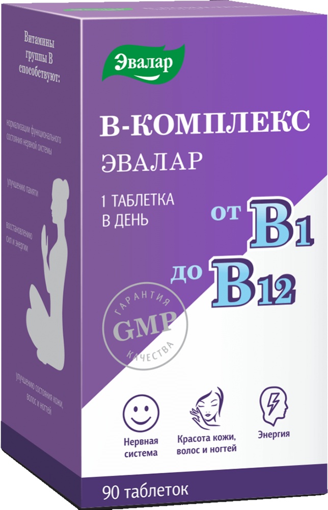 Vitamine Эвалар B-Complex B1-B12 90tab