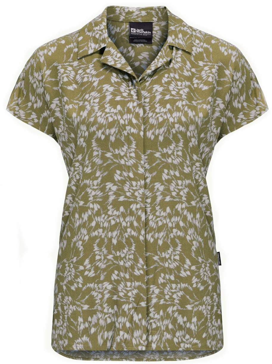 Женская рубашка Jack Wolfskin Sommerwiese Shirt W Darkolivegreen XL