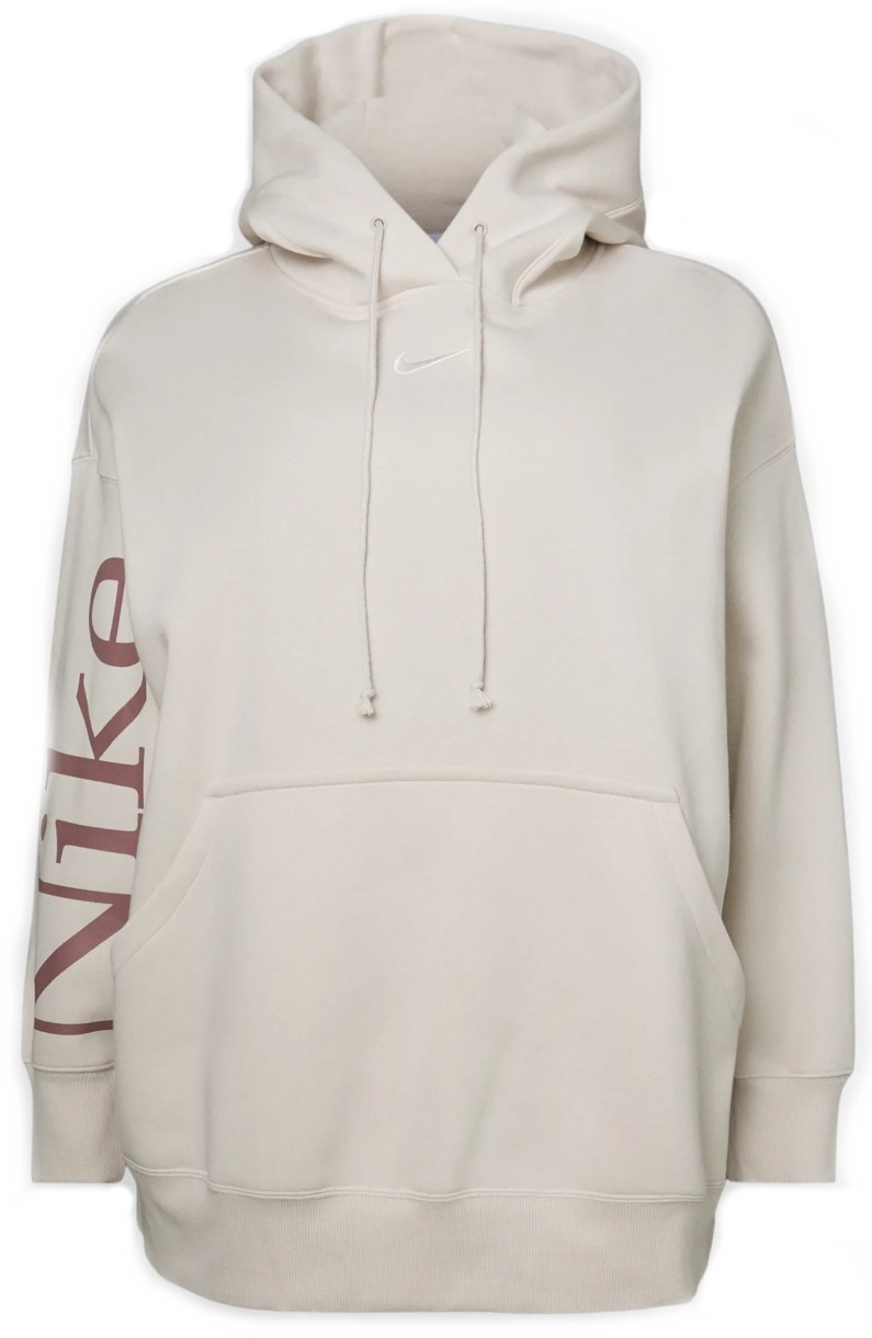 Женская толстовка Nike W Nsw Phnx Flc Os Logo Hdy Light Orewood Brown/Smokey Mauve/Sail, s.L