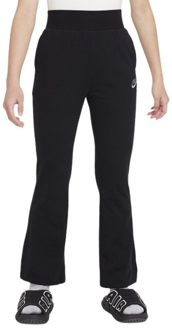 Pantaloni spotivi pentru copii Nike G Nsw Flare Pant Jsy Lbr Black, s.XS