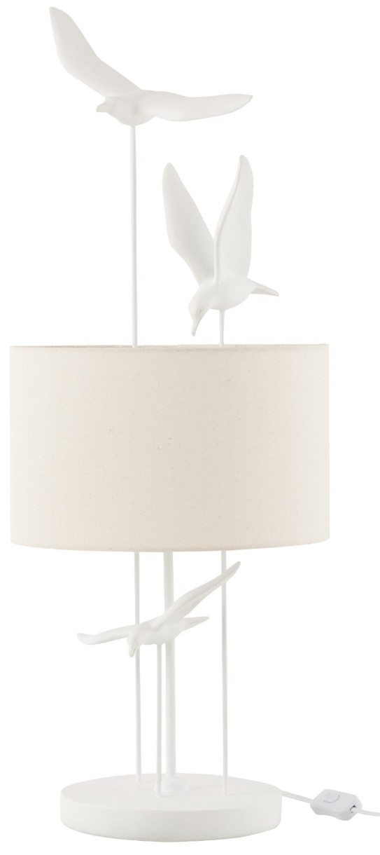 Настольная лампа J-Line Tafellamp Vogels Poly Wit-Beige (40311)