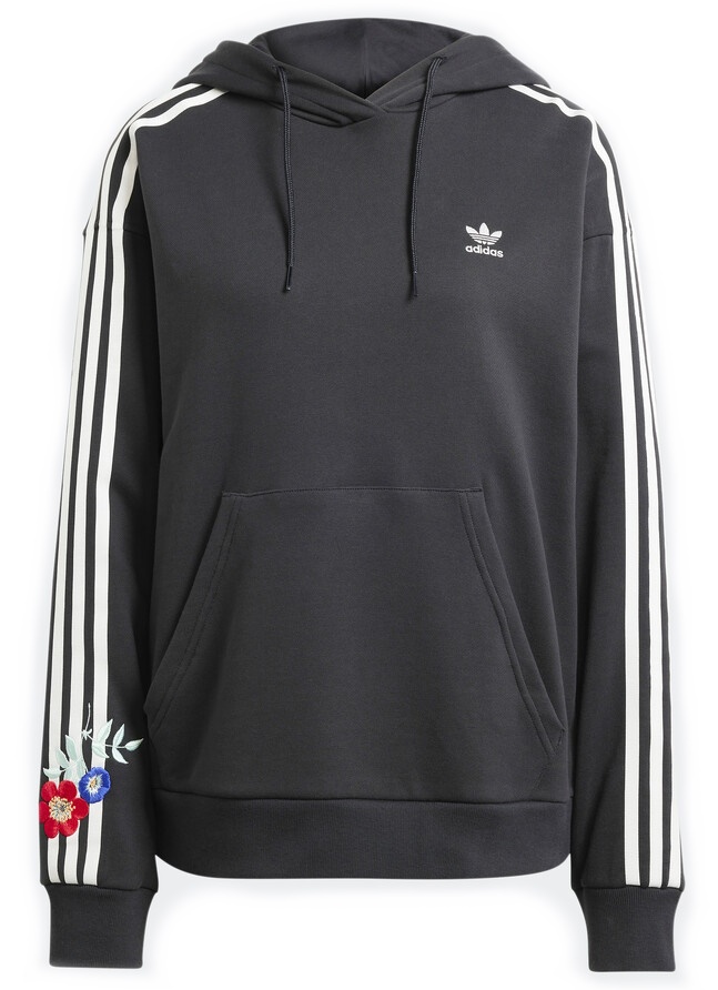 Женская толстовка Adidas Floral Hoodie Black, s.M