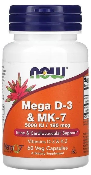Vitamine NOW Mega D-3 & MK-7 60cap