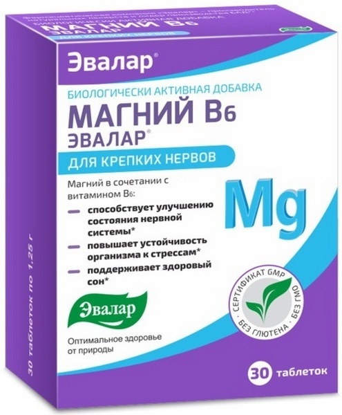 Витамины Эвалар Магний B6 30таб