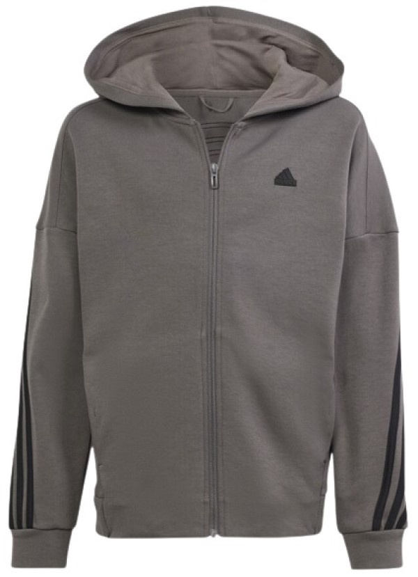 Hanorac pentru copii Adidas U Fi 3S Fz Hd Charcoal/Black, s.140