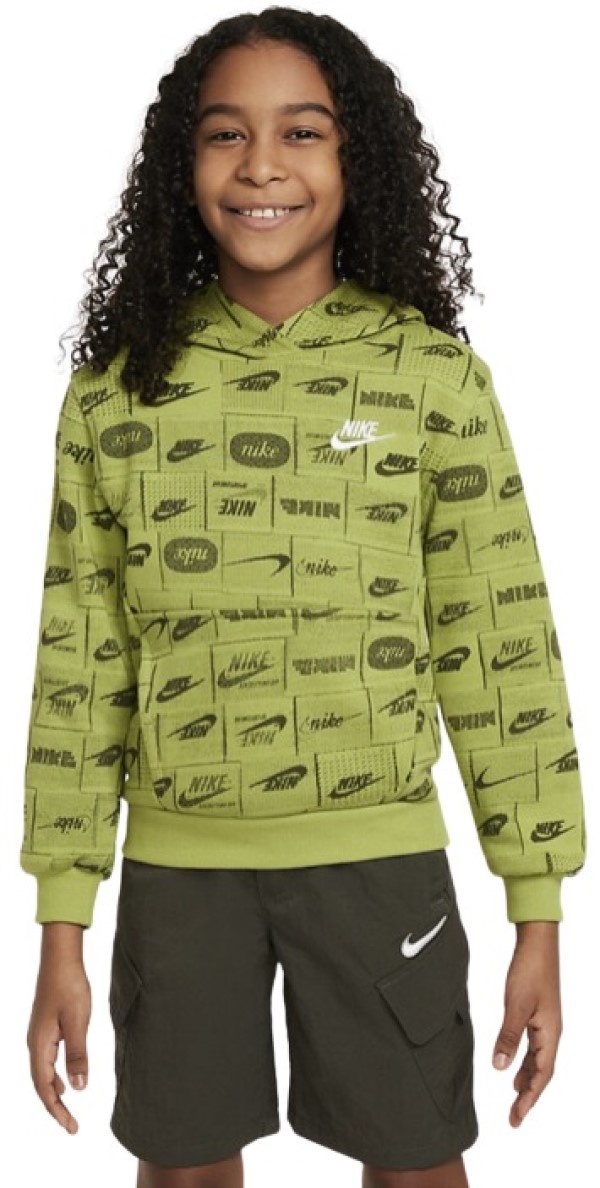 Hanorac pentru copii Nike K Nsw Club Ft Hdy Aop Pear/White, s.L