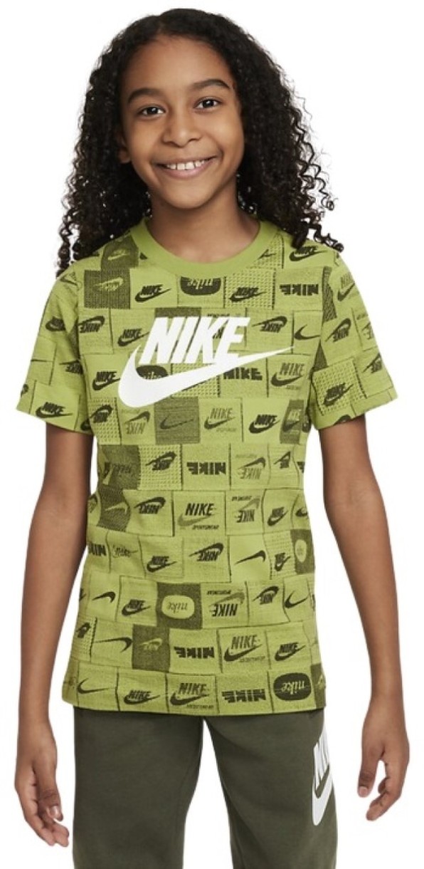 Детская футболка Nike K Nsw Tee Club Ssnl Aop Hbr Green, s.L